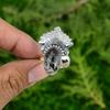 Black Rutilated Quartz Stone 925 Sterling Silver Daughter Wedding Statement Ring
