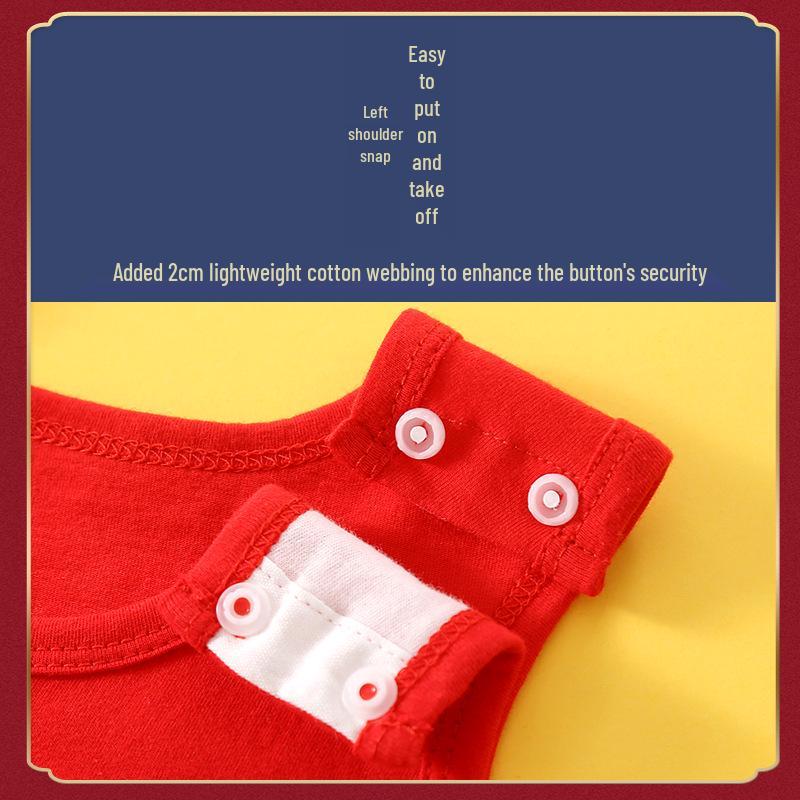 Year of the Dragon Infant Party Dress with Footed Bib - Summer Style for Newborns