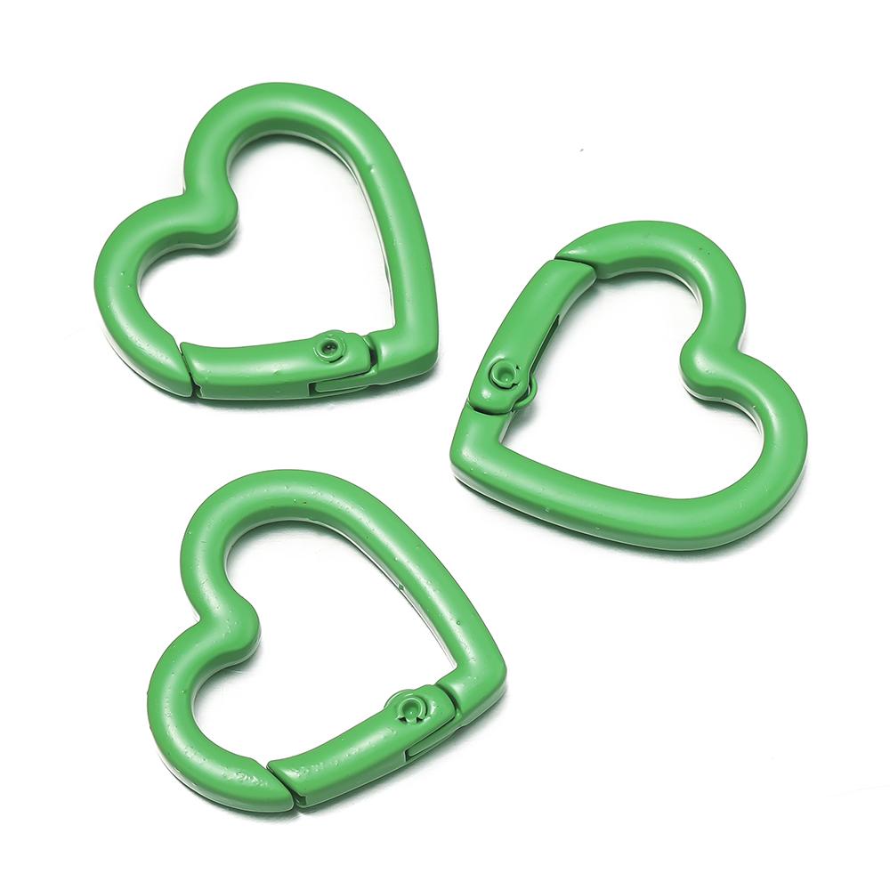 5pcs Metal Heart Spring Clasp Openable Love Shape Carabiner Keychain Clips Hook Dog Chain DIY Jewelry Buckles Connector