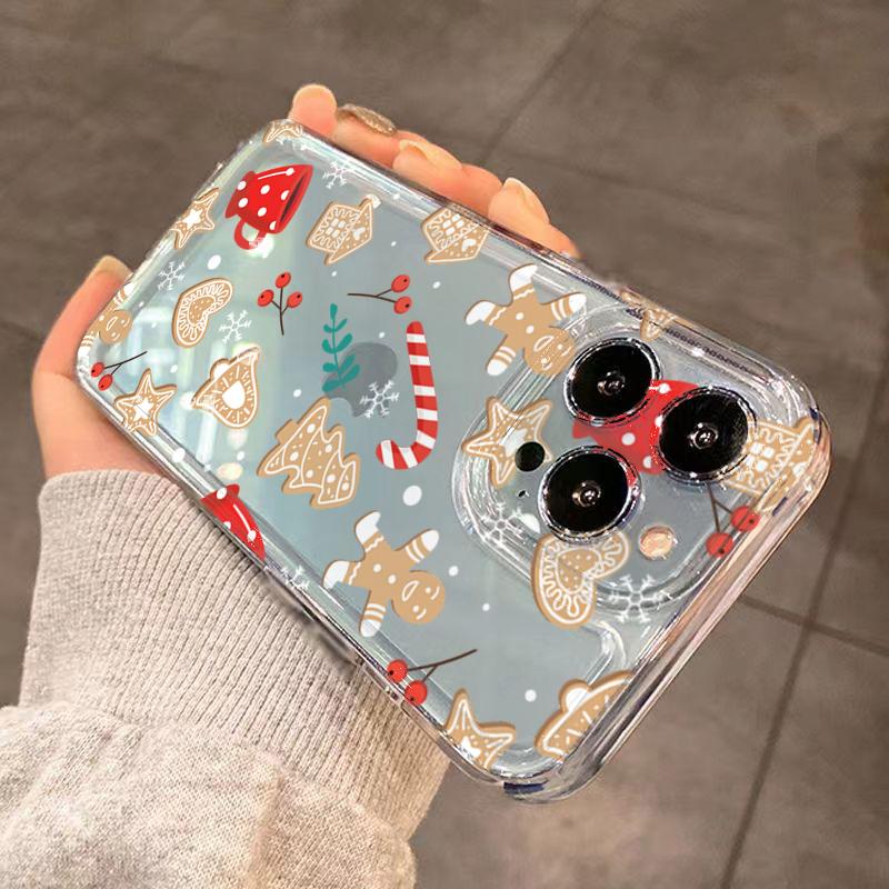 Christmas Tree Snowflake Gingerbread Man Clear Phone Case For iPhone 17 16 15 14 Pro Max 13 12 11 XS X XR 7 8 Plus 16E Air Cover