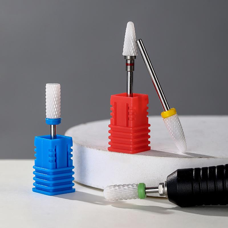 Ceramic Nail Art Grinding Head for Nail and Dead Skin Removal - Non-Heating Replacement Drill Bit.