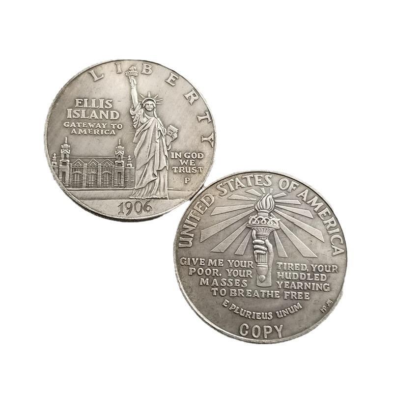 

Antique- Craftsmanship, 1906 Brass Material, Plated Brass, Aged Coin. One Size срібний