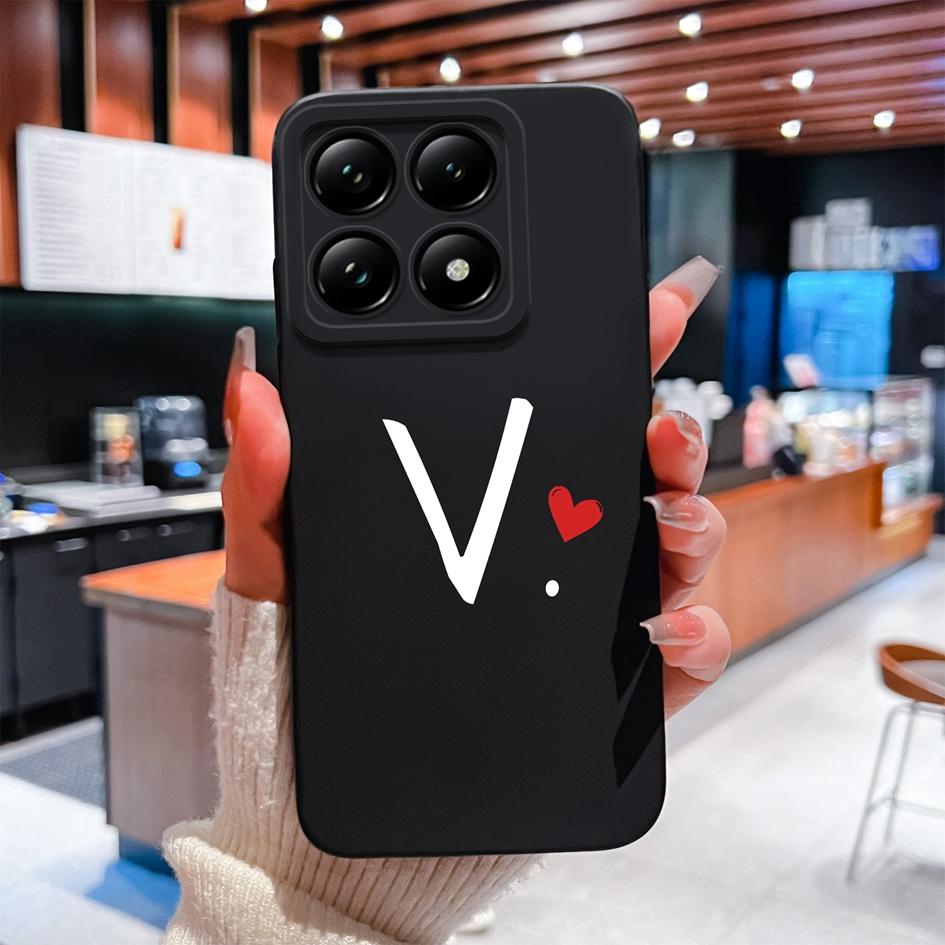 

Чехол для Xiaomi 14T 14 15 12 12S 12T 12X Pro Ultra Lite задняя крышка с симпатичным узором в виде сердца и букв, мягкий силиконовый защитный чехол от падения для Xiaomi Capa Xiaomi 12 Lite