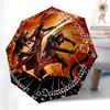 Fantasy Warriors: Epic Battle Scene StickerUmbrella, Portable 3-Fold Compact Umbrella for Men & Women Gift