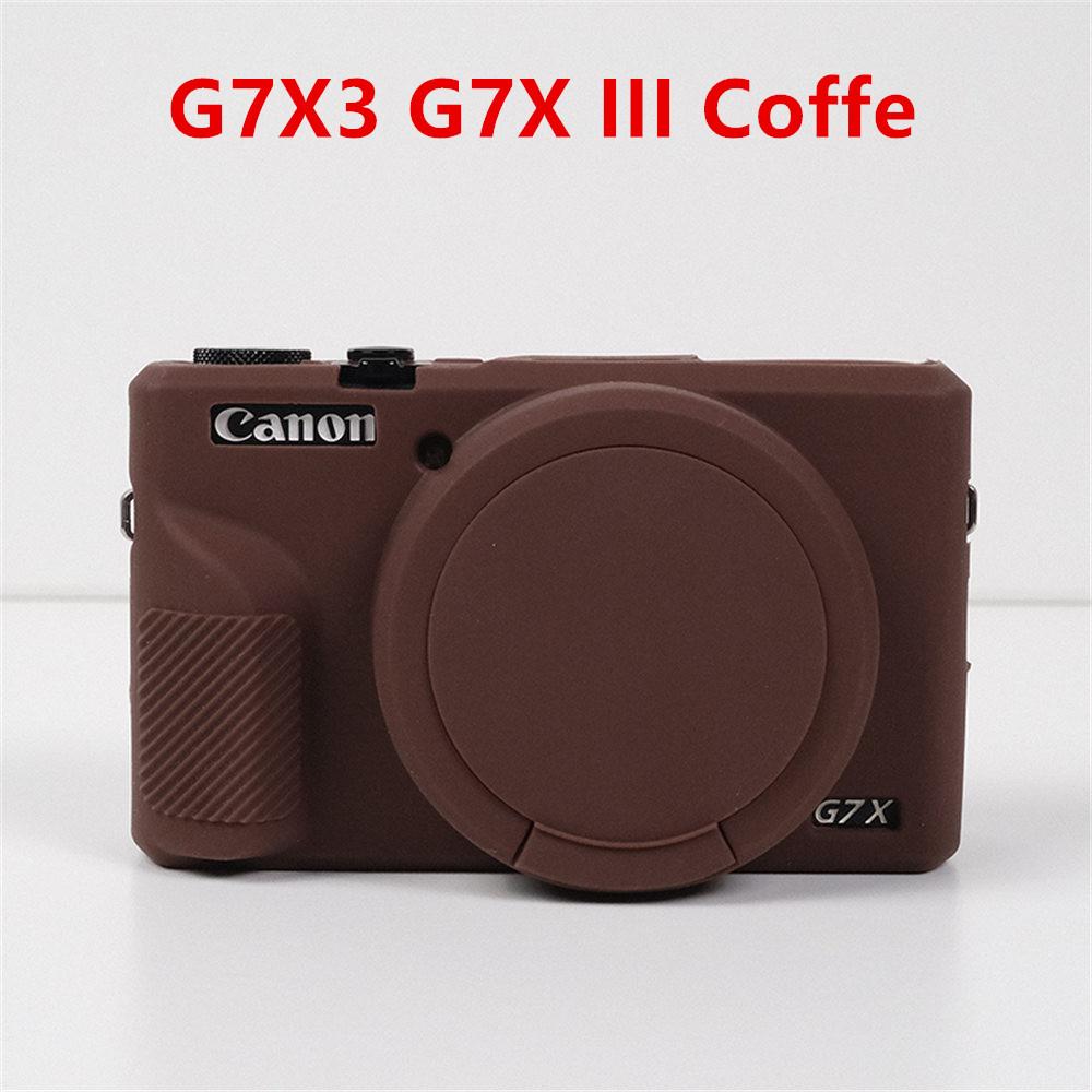 Soft Silicone Rubber Armor Camera Body Case For Canon G7X Mark II III G7XII G7X2 G7XIII G7X3 Shockproof Cover With Lens Cap