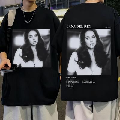 2025 Singer Lana Del Rey T Shirts Ultraviolence Music Album Men Women Harajuku 100% Pure Cotton Printed T-shirt Streetwear Y2k