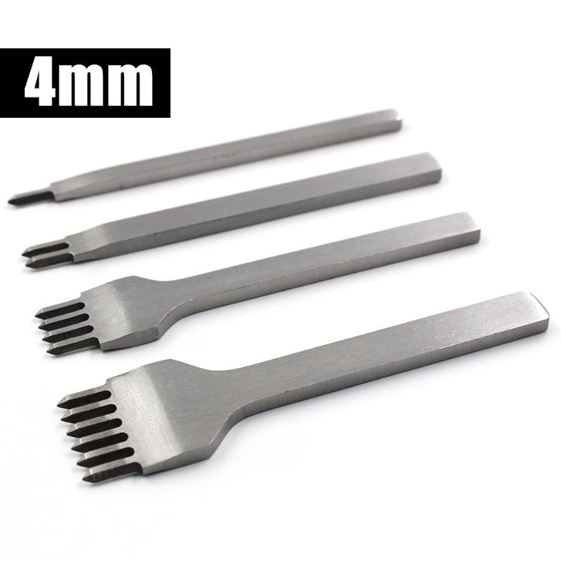 3/4/5/6mm Stainless Steel Diamond Chisel DIY Leather Tool Handmade Leathercraft Stitching Hole Punch Oblique Flat