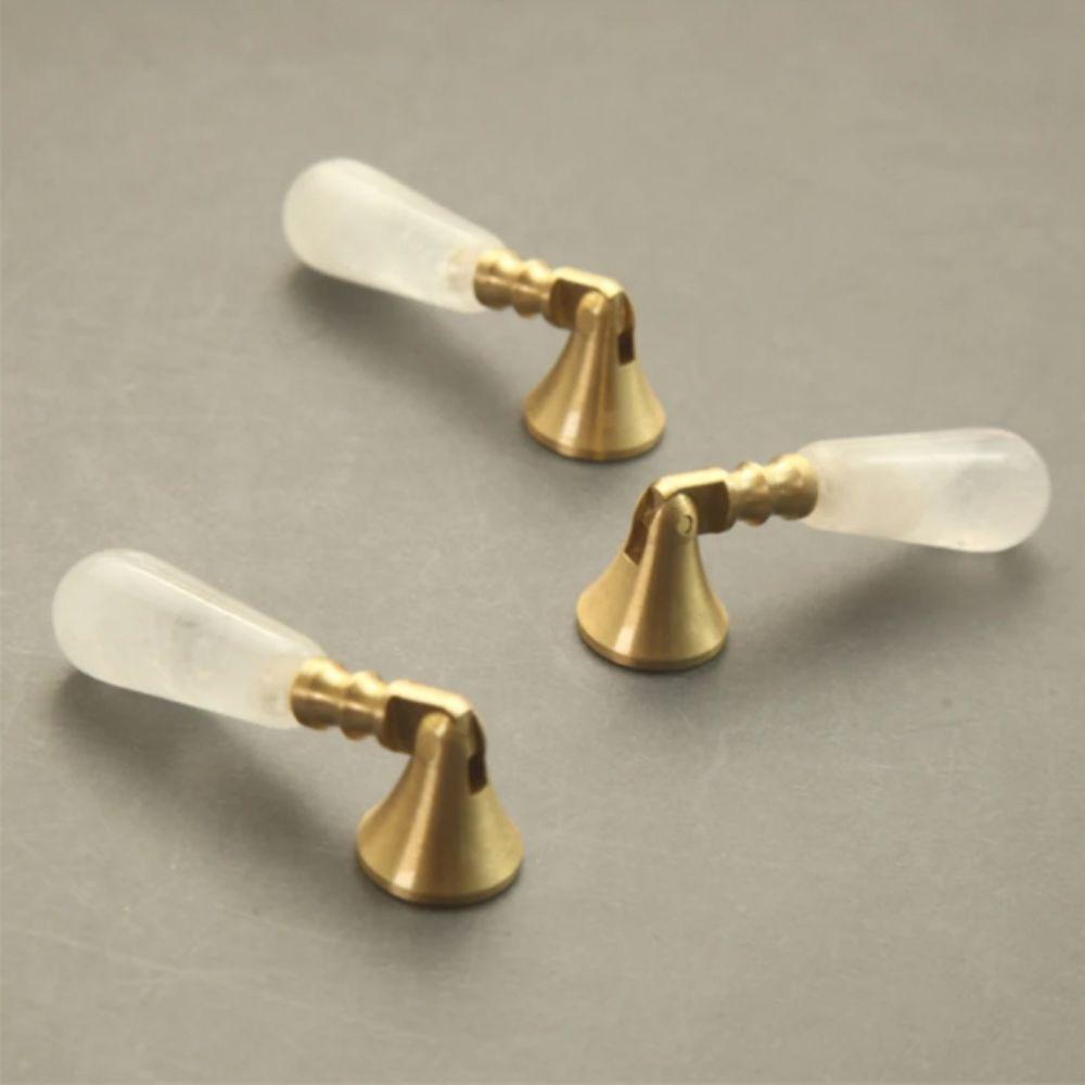 Nordic Style Brass Handle Pink Crystal Drawer Knobs Furniture Hardware Dresser Drawers