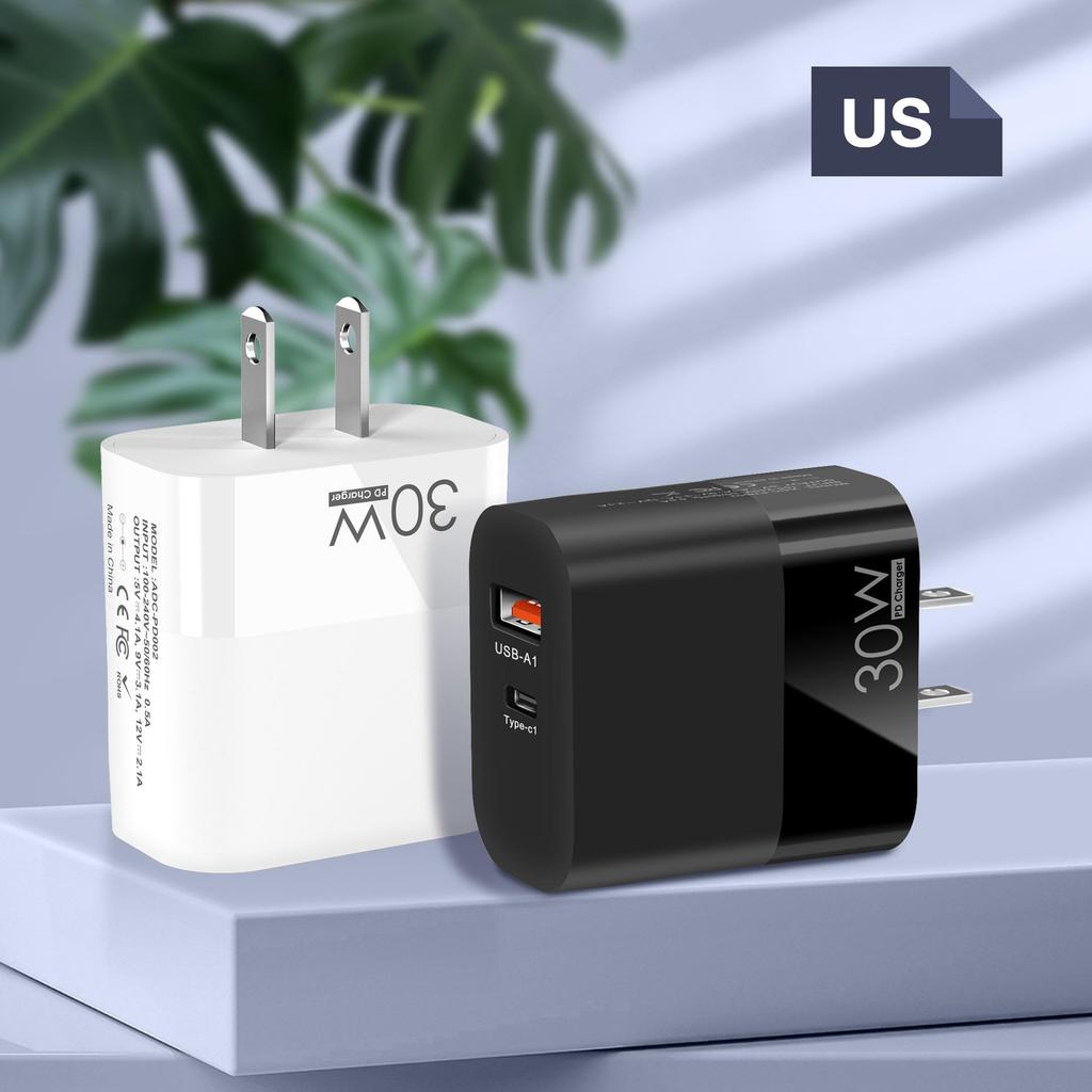 Універсальний швидкісний PD+USB зарядний пристрій для ЄС/США/Великобританії - Міцний і доступний