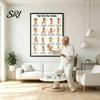 Tai Chi Chair Exercise Poster Workout Unframed Routine Clear Visual Instructions Low Impact Guide Seated Chart for Seniors Beginners Gentle