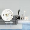 Modern Wall Clock Giraffe Figurines Ceramic Statue Hanging Round No Ticking Quiet Large Numerals