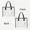 Boho Leaves Print Tote Bag Casual Large Capacity Portable Daily Shopping Shoulder Handbag