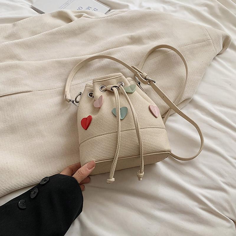 

Мини-сумки-ведра Sweet Decal Love для женщин, универсальная сумка через плечо, модные сумки через плечо