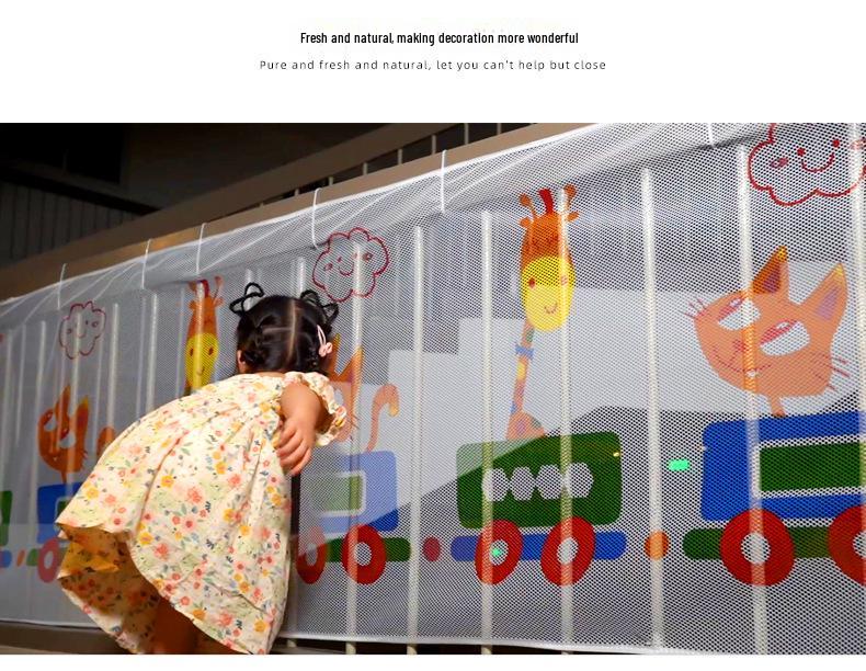 Thickened Safety Rope Net for Balcony & Stairs - Colorful Child Protection Net (2m X 3m)