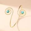 Zinc Zinc Alloy Arm Cuff Spiral Wide Open Arm Cuff Simple Bohemian Bracelet  Women
