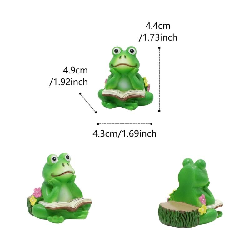 Pack of 3 Small Frogs Statues Ornaments for Indoor and Outdoor Use as Pot Lifters and Decorative Planter Risers Feet