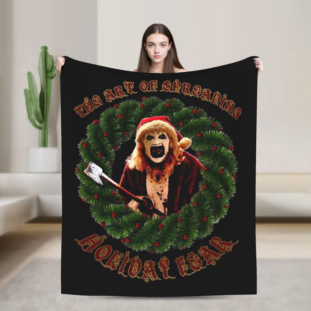 Art the Clown The Terrifier 3 Blanket Fleece Printed Multifunction Lightweight Thin Throw Blankets for Sofa Outdoor Bedspreads