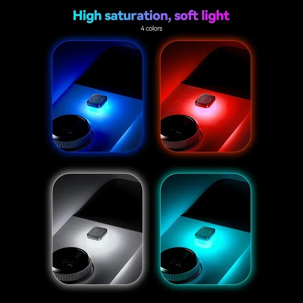 2PCS New USB Car Interior Ambient Atmosphere Light LED Signal Lights Auto Reading Lamp Decorations Night Lights Interior Accessories