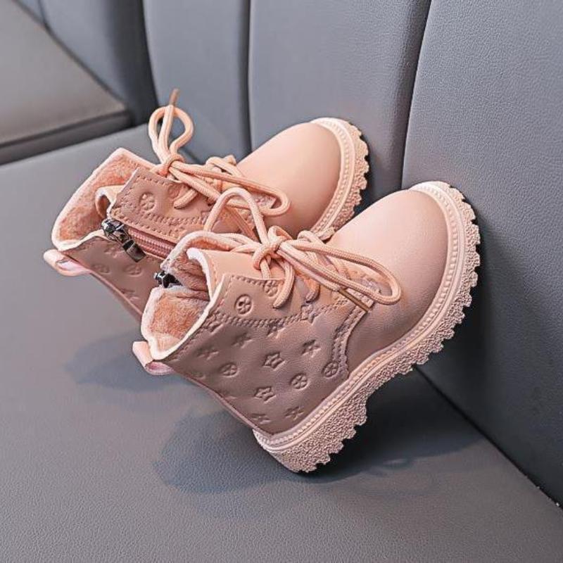 Kinder warme Martin Stiefel 2025 Herbst und Winter neue Jungen Britischer Stil plus Samt kurze Stiefel mittelgroße und kleine Kinder Lederstiefel Winter