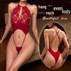 Sexy Transparent Ice Silk Thong Swimsuit: Open Crotch, Hollowed-Out One-Piece