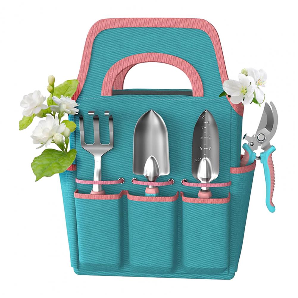 Garden Tool Set Heavy Duty Gardening Tools Set with Hand Trowel Bypass Pruner Hand Rake Gloves Carry Bag for Home Gardeners Gift