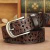 Womens Belt Genuine Vintage Leather With Alloy Pin Buckle Versatile Decorative Waist Accessory