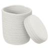 Uxcell Small Cotton Rope Woven Storage Basket, Shelf Closet Storage Gift Woven Baskets Cute Nursery Box Bin Decor Round with Lid