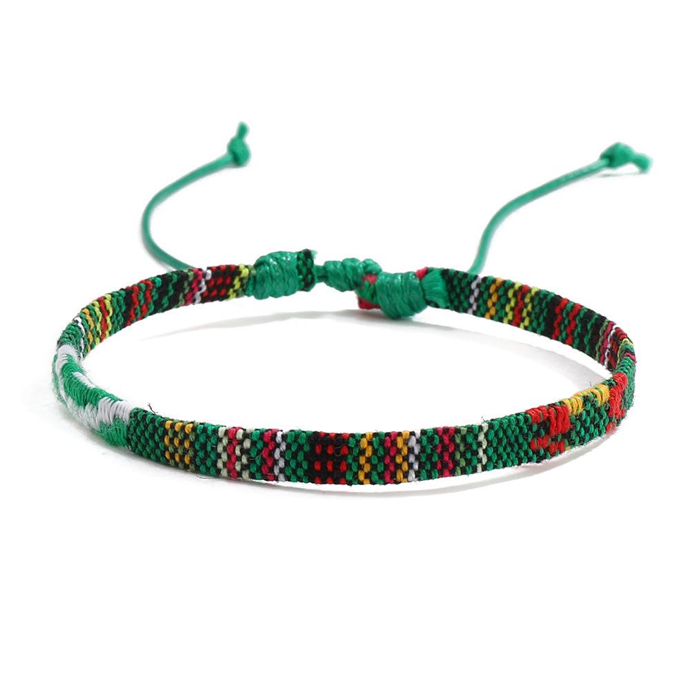 Colourful Bohemian-style cotton-linen woven bracelet – a simple versatile piece