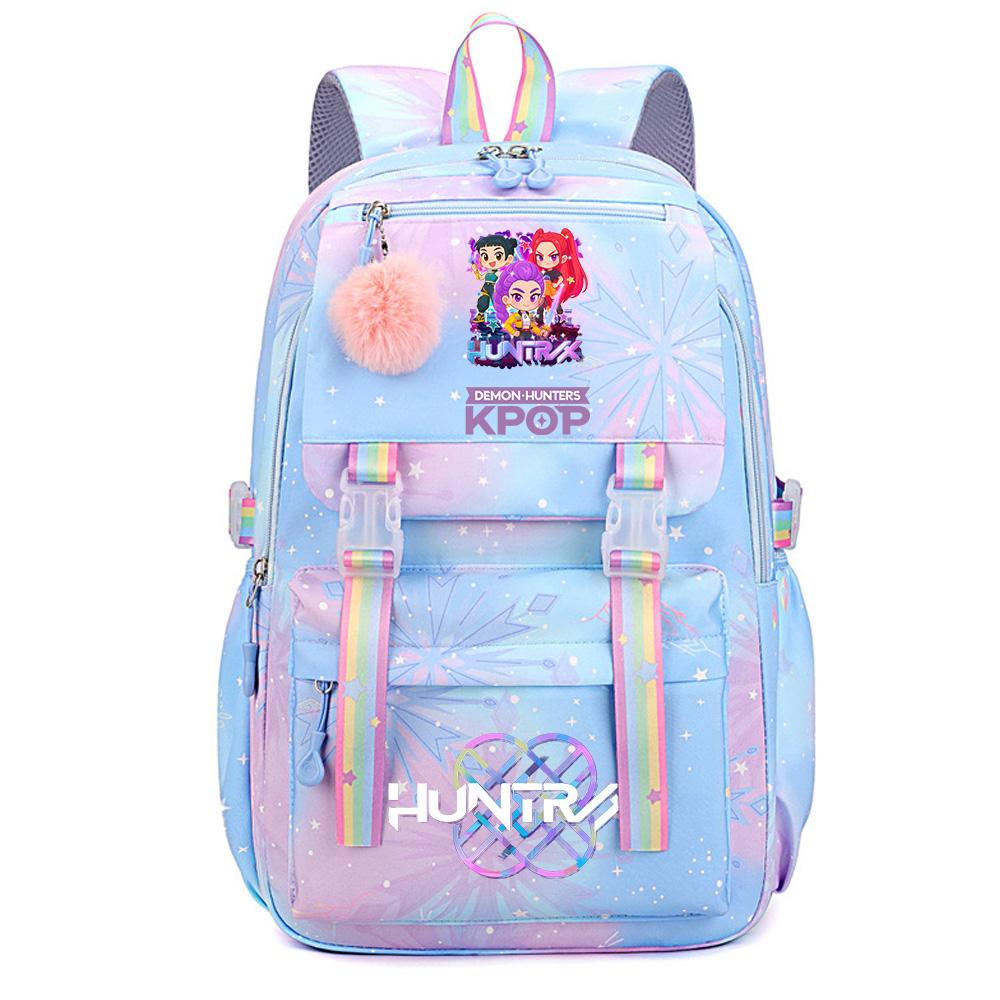 Niedlicher Anime K-Pop Dämonenjäger Aufdruck Große Kapazität Wasserdichter Rucksack Teenger Schüler Mädchen Junge Schultasche Büchertasche Damen Reisetasche Rucksack