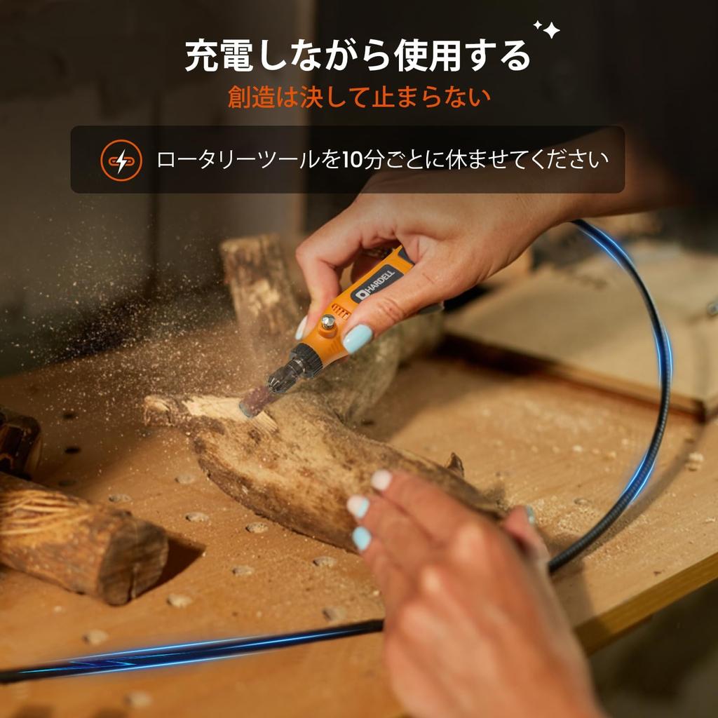 HARDELL Mini 4WD Modification Mini Router Handheld Router Set with 43 Rechargeable Cordless Pin Electric Rust and Crafting Recommended! 3.7V