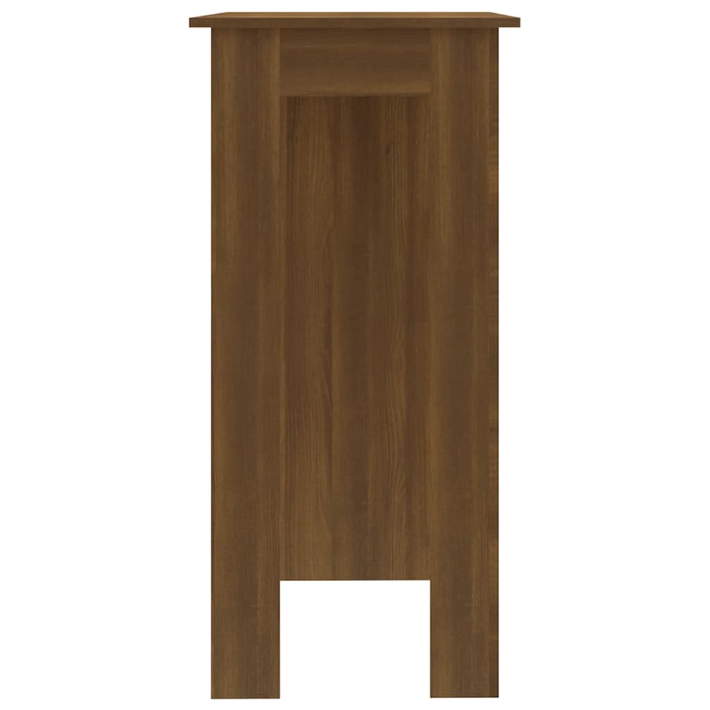 Vidaxl Tavolo da Bar con Mensole, Rovere Marrone, 102X50X103,5 Cm