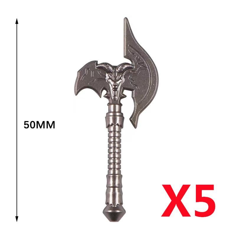 MOC Medieval Military Anime Figures Weapons Building Blocks Toys Soldiers Shield Sword Bow Trident Ax Gun Hammer DIY Gifts K027