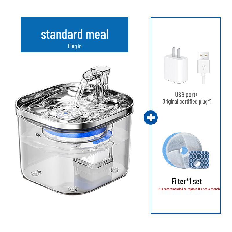 Stainless Steel Automatic Circulating Water Fountain for Cats and Dogs