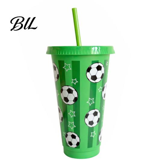Football Themed Drinkware 1/6/12Pcs 710ML Plastic Cup 24oz Tumbler Reusable Water Drinking Bottle Game Day Sports Party Essentials Fan Gift A