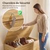 Storage Chest with Hinged Lid, 80 x 40 x 45 cm, Natural Wood