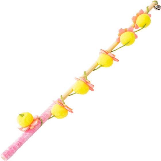 Plush Feather Cat Teaser Stick with Bell - Stress Relief and Fun Self-Entertainment Toy