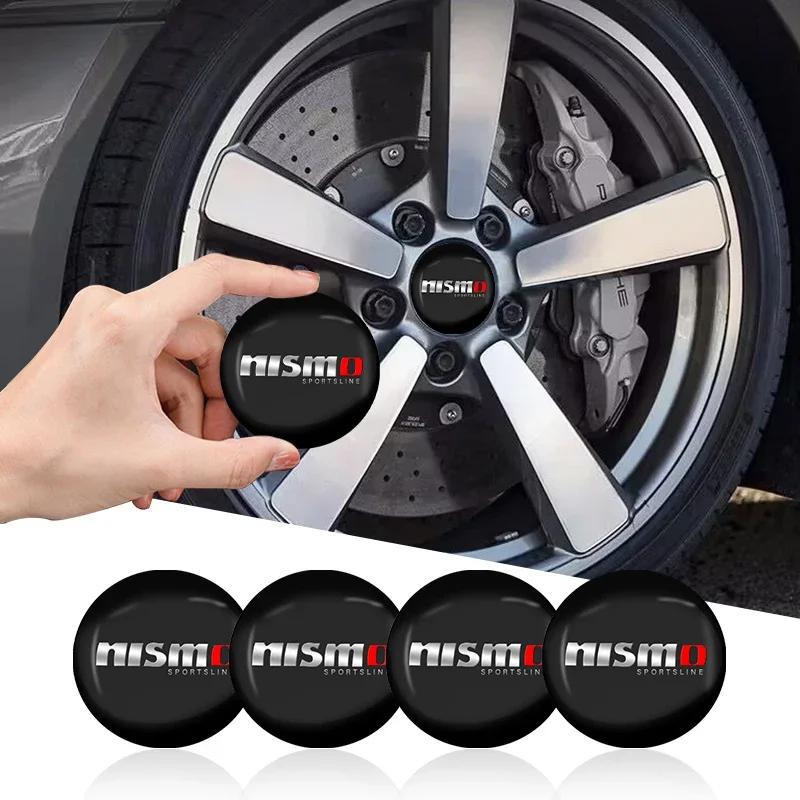 4Pcs 56mm Car Wheel Center Hub Caps Logo Sticker For Nissan Nismo Qashqai J10 Juke Micra Leaf Sentra Patrol Y61 Note Accessories