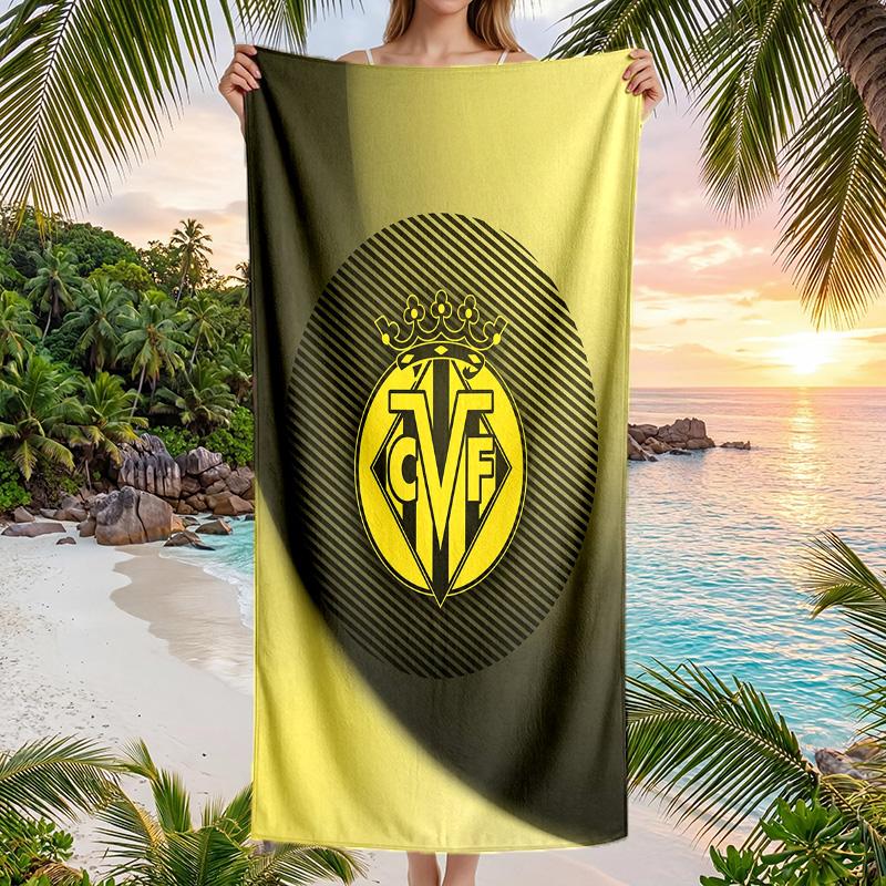 Villarreal FC print Quick Dry Beach Towel Microfiber Absorbent Portable Travel Swimming Towel