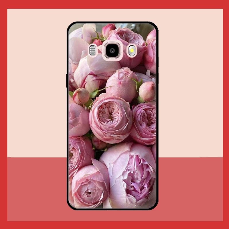 Elegant Pink Purple Peony Flower Case For Samsung Galaxy J3 J5 J7 2017 A3 A5 J1 2016 A7 A9 J8 A6 A8 J4 J6 Plus 2018 Coque