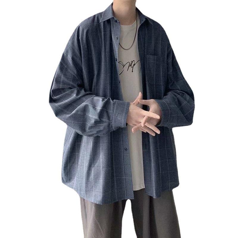 Camisas de Cuadros Retro de Moda para Hombre - Chaquetas Casuales Estilo Coreano y de Hong Kong