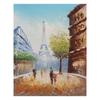 Nordic Vintage Oil Painting Eiffel Tower Black and White Landscape Painting Canvas Print Wall Art Picture for Living Room Decor