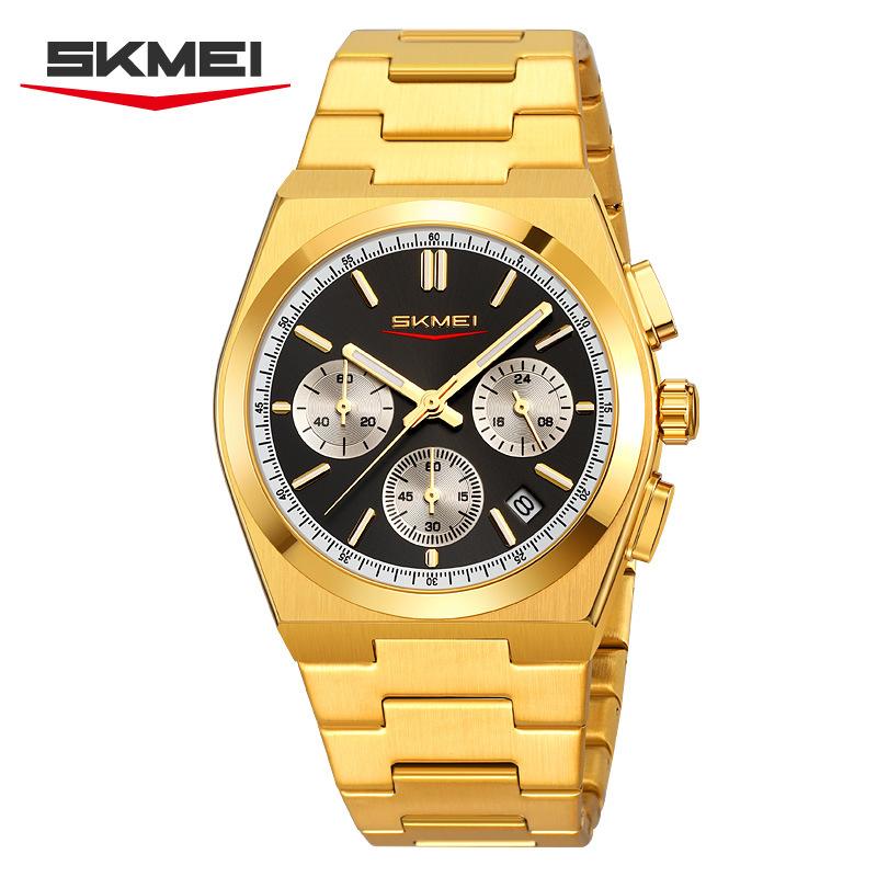 SKMEI Luxury Men Watch Waterproof Luminous Chronograph Date Stainless Steel Watch for Men Quartz Military Men's Watches