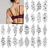 9pcs Temporary Tattoo Waterproof Long-lasting Body Stickers Floral Design Artistic Flowers Floral Illustration For Back Thighs