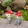 2-tlg. Leuchtende Flügel Pilz-Elfen, Garten Bonsai Pilz-Elfen-Ornament, Harz-Handwerk