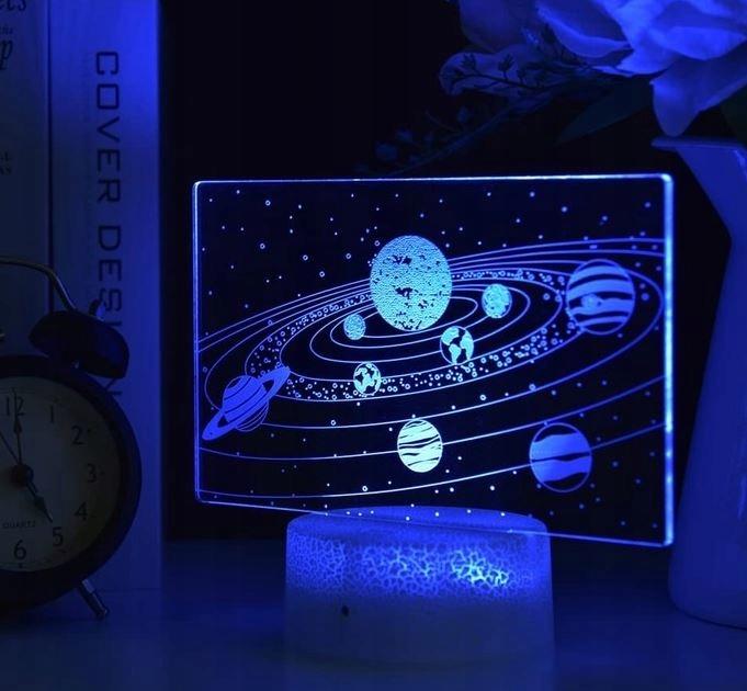 Night Desk Lamp For Children Galaxy Planets Space 3D 16 Led + Remote Control