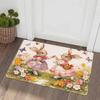 Soft and warm flannel Easter Bunny dance mat, non-slip machine washable floor mat