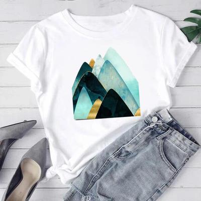 (Taille asiatique) Femmes imprimer t-shirt haut montagne tendance beau Style 90s mode t-shirt femme femme vêtements à manches courtes T-shirts graphiques