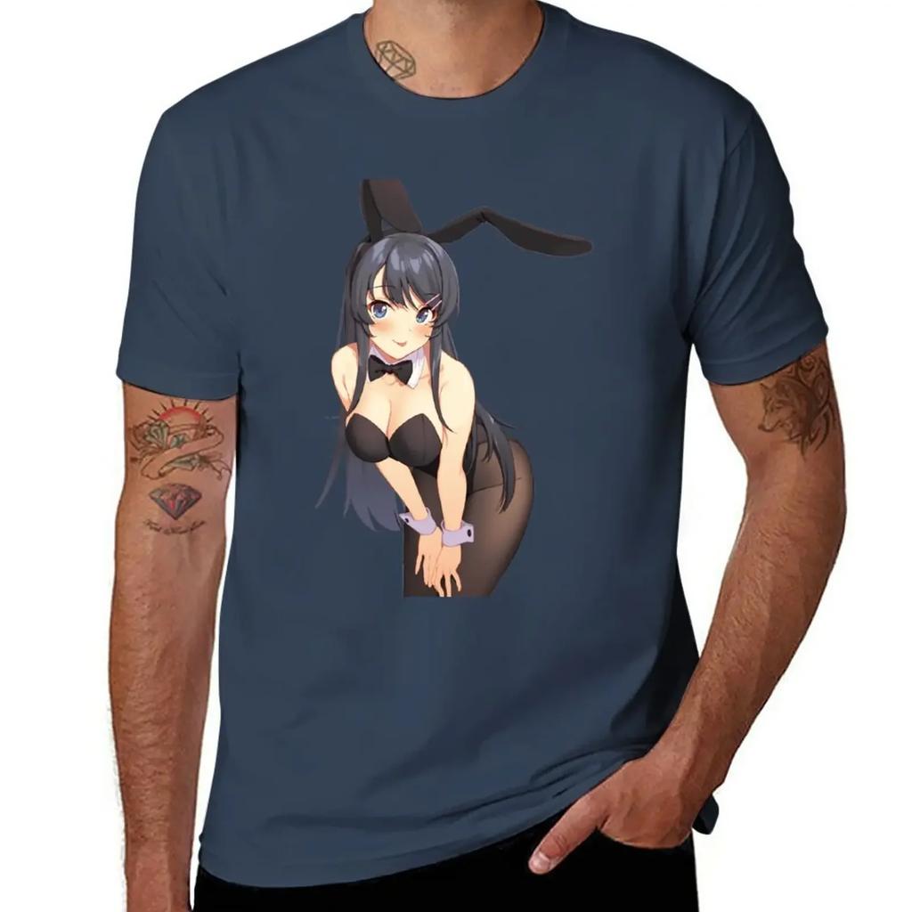 Mai Sakurajima - RASCAL DOES NOT DREAM OF BUNNY GIRL SENPAI T-Shirt summer tops plain clothes for men