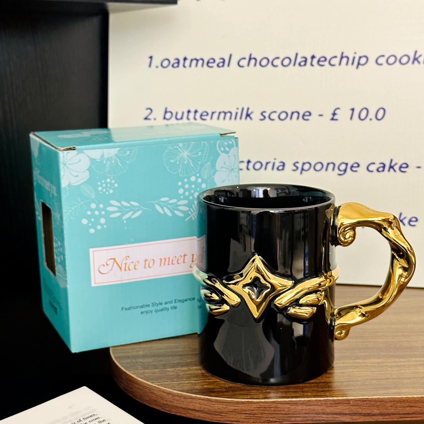 

Personalized And Creative Star Ceramic Mug Light Luxury Household Water Cup Breakfast Milk Cup Gift For Friends 500ml