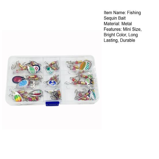 30Pcs Jig Spinner Bait Kit Sharp Hook Design Mini Size Portable Rotating Spinner Fishing Lures Topwater Lures